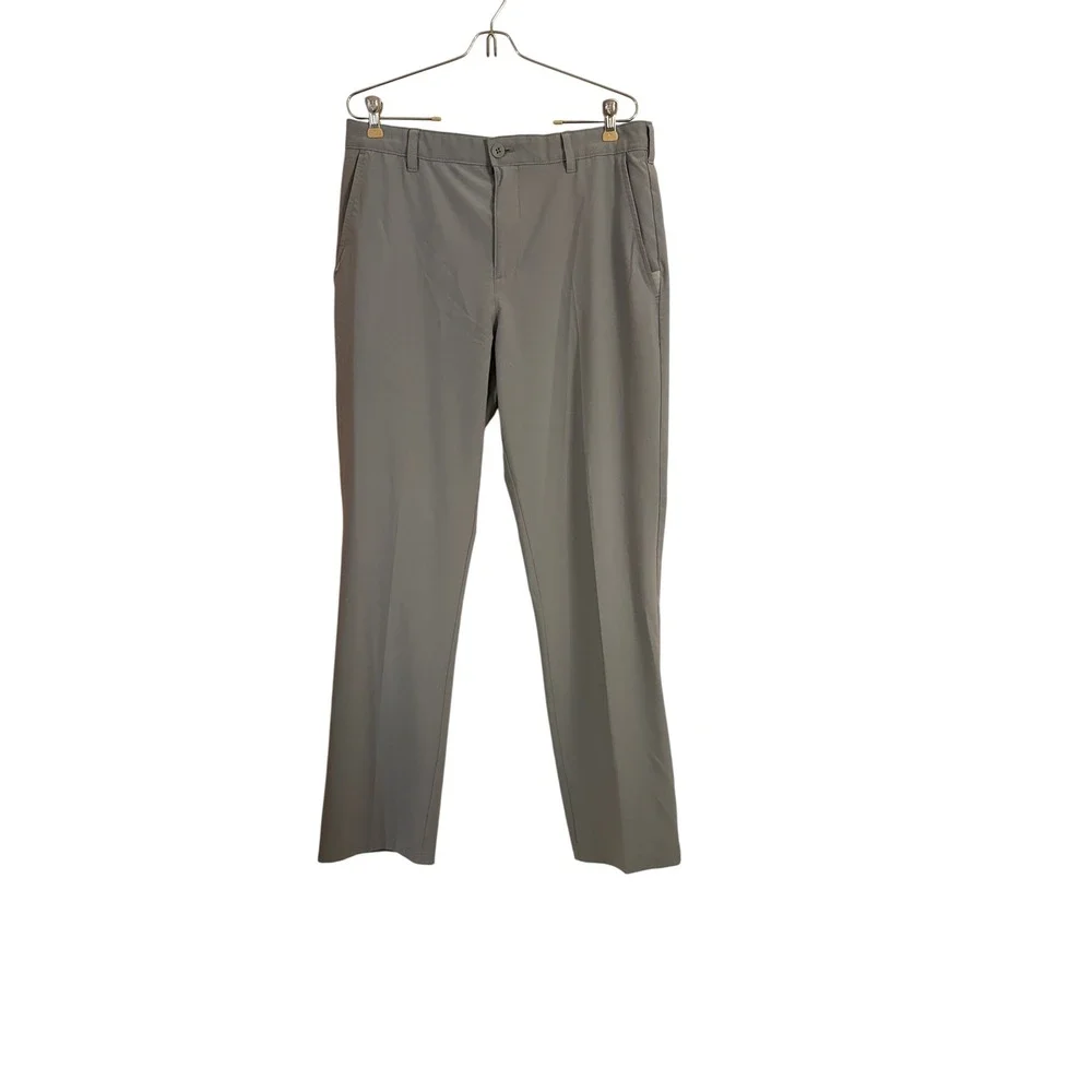 IZOD Golf Mens Gray Flat Front Performance Stretch Pants 34x32